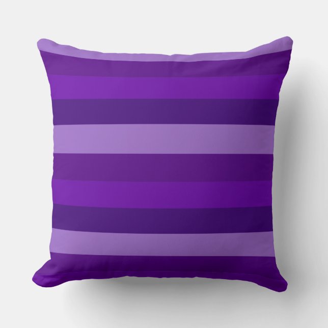Coussin Nuances de rayures violettes (Recto)