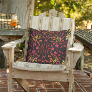Coussin Nuances de ruban artistique orange rouge jaune Des