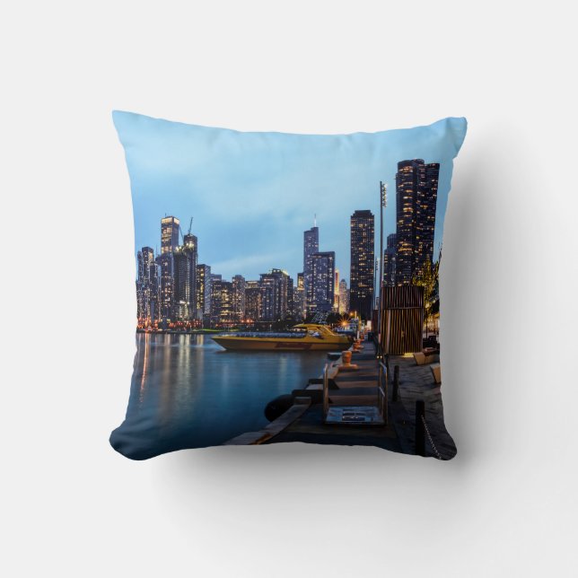 Coussin Nuit À Navy Pier (Recto)