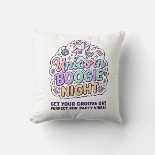 Coussin Nuit de Boogie de Licorne Gras Typographie Graphiq