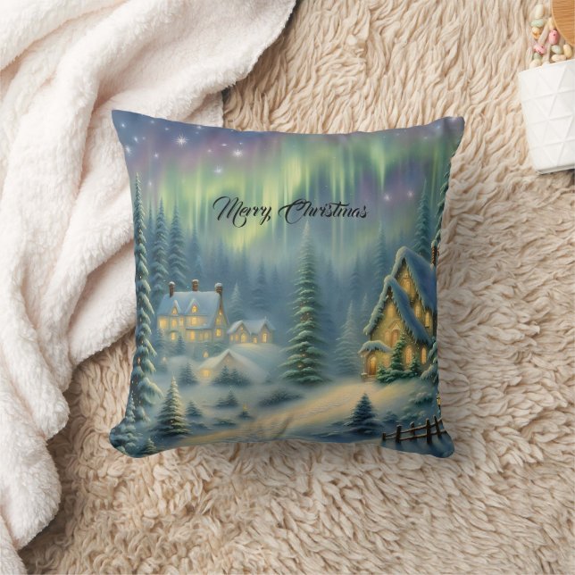 Coussin Nuit de Noël magique dans la forêt sous les étoile (Couverture)