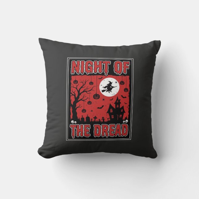 Coussin Nuit d'Halloween de la maison hantée effrayante (Recto)