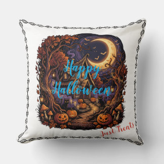 Coussin Nuit d'Halloween Enchantée Maisonnette Hantée Magi