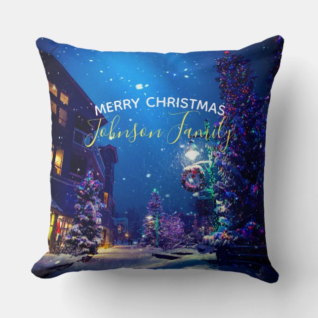 Coussin Nuit d'hiver de Noël (Recto)