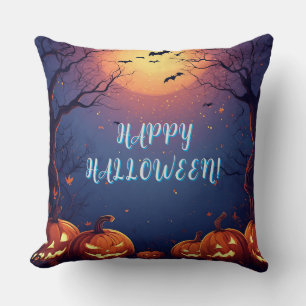 Coussin Nuit effrayante d'Halloween avec des citrouilles l