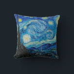 Coussin Nuit étoilée par Vincent van Gogh<br><div class="desc">Starry Night,  célèbre peinture de Vincent van Gogh</div>