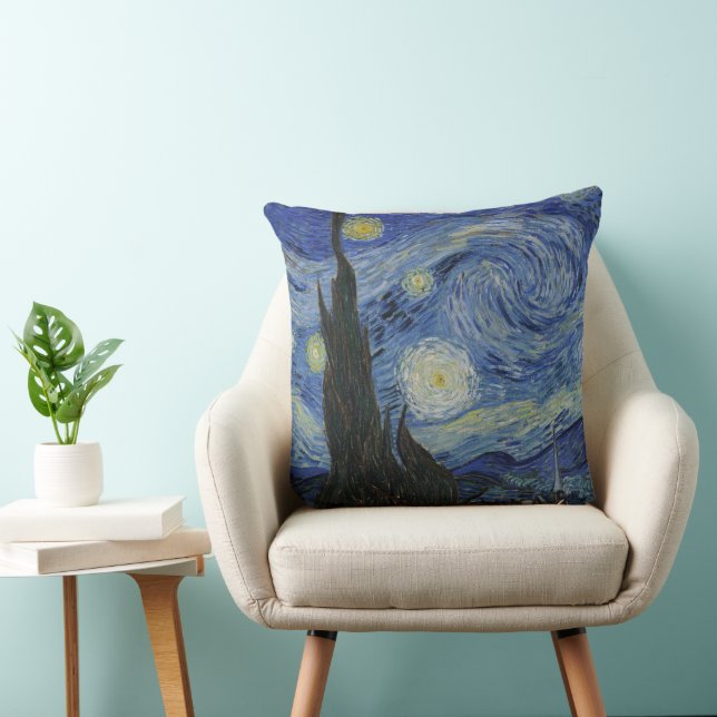 Coussin Nuit étoilée, peinture à l'huile, Vincent Van Gogh (Chaise)