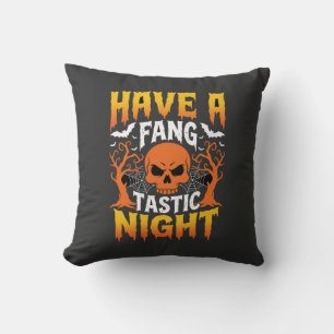 Coussin Nuit Fang-Tastique Halloween Crâne et Chauves-sour