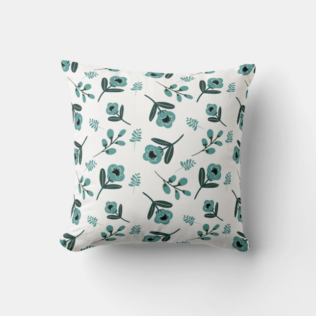 Coussin Nuit florale du jardin bleu (Recto)