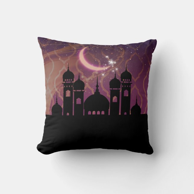 Coussin Nuits arabes marocain moyen-oriental violet rose (Recto)