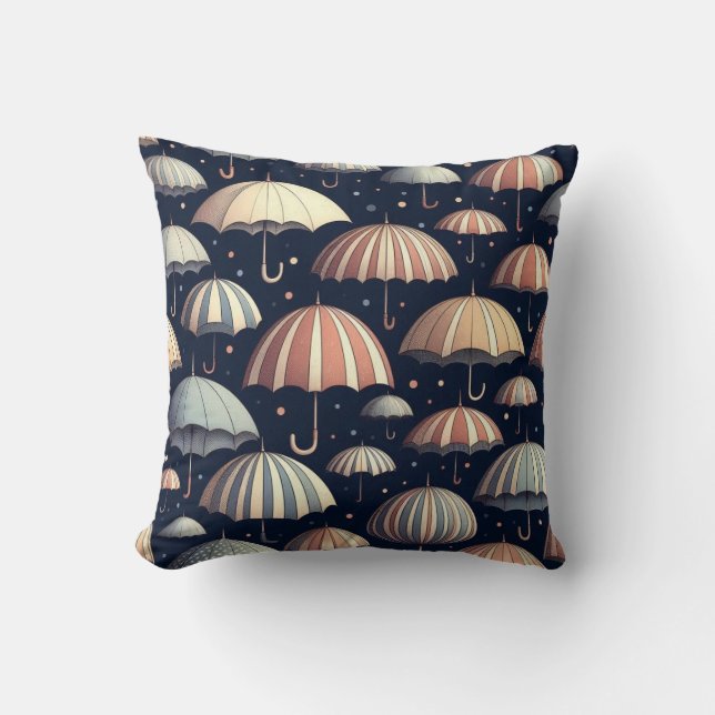 Coussin Nuits de Plage sous la Pluie (Recto)