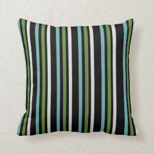 Coussin Numérique à bande noire, blanche et verte