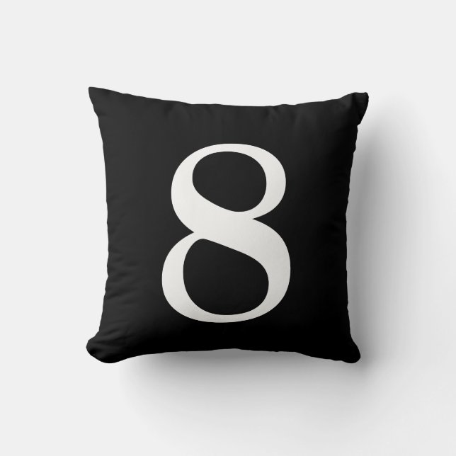 Coussin Numéro 8 noir (Recto)