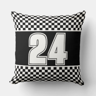 Coussin Numéro De Course Noir Et Blanc
