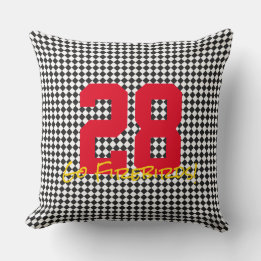 Coussin Numéro de sport Checkerboard Go TEAM NAME ! Amusan