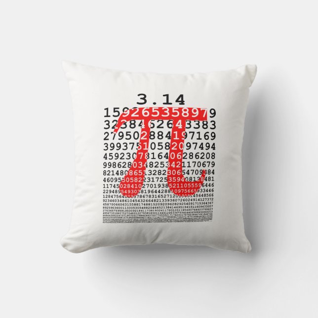 Coussin Numéro d'origine pi jour symbole mathématique (Recto)