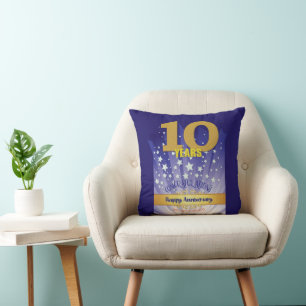 Coussin Numéro Gras - 10 Ans PERSONNALISÉ 12 Étapes Annive