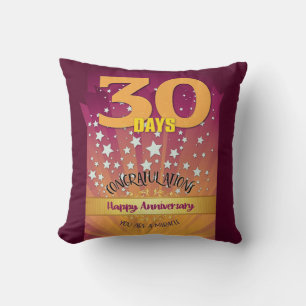 Coussin Numéro Gras - 30 Jours PERSONNALISÉ 12 Étapes Anni
