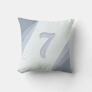 Coussin Numéro Sept sur Teintes Bleu Gris Argenté