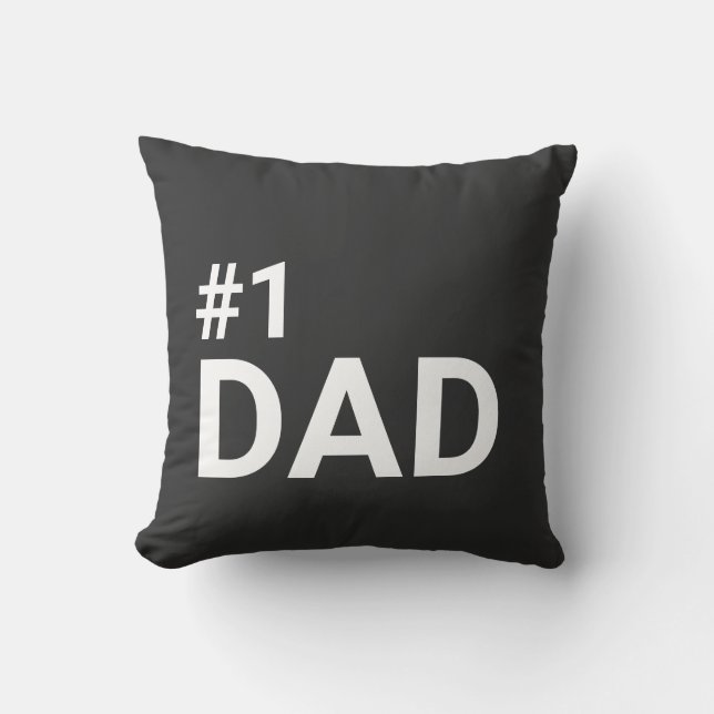 Coussin Numéro Un Papa Simple Minimaliste Cadeau Moderne (Recto)