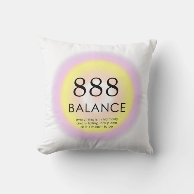 Coussin Numéros d'ange Numérologie Signification 888 Balan (Recto)