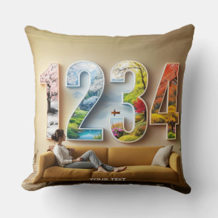 Coussin Numéros de la saison quatre Fantaisie Mignons