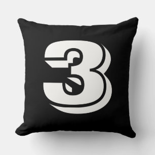 Coussin Numéroté - Blanc sur rouge