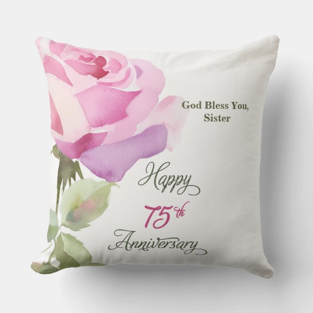 Coussin Nun 60th Anniversary Catholic Jubilee Pink Rose (Recto)