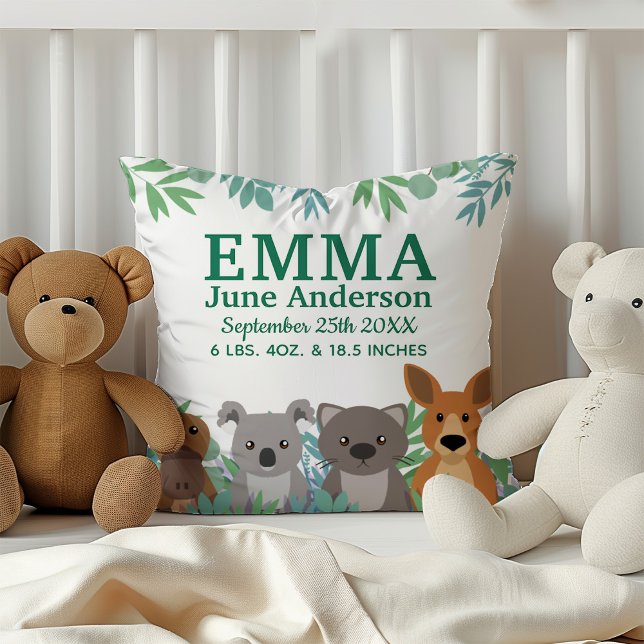 Coussin Nurserie Animaux Mignons Australiens (Créateur téléchargé)