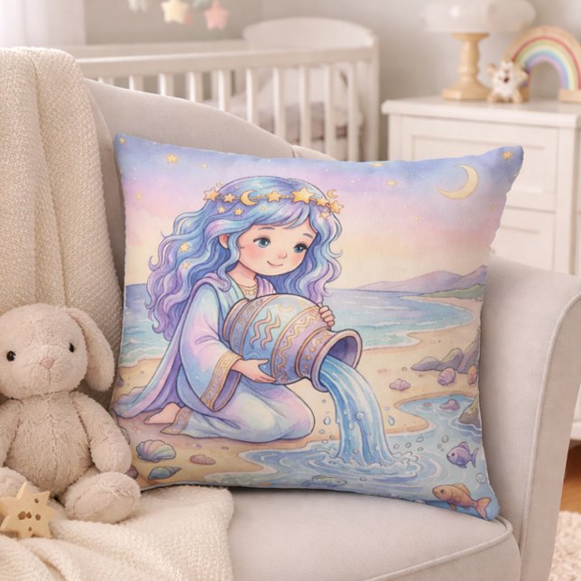 Coussin Nurserie du zodiaque Verseau bébé (Créateur téléchargé)