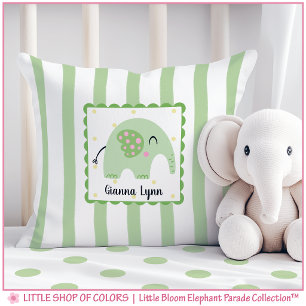 Coussin Nurserie éléphant trèfle personnalisée