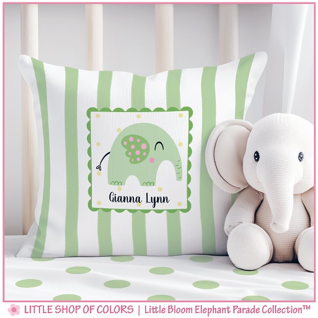 Coussin Nurserie éléphant trèfle personnalisée (Créateur téléchargé)