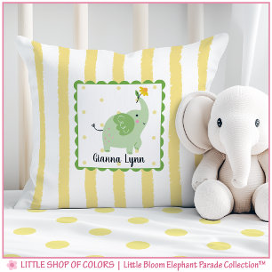 Coussin Nurserie personnalisée à l'éléphant Daisy