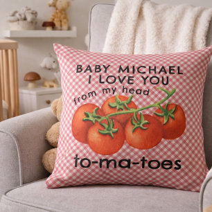 Coussin Nurserie pour Baby Shower avec Tomates Italiennes
