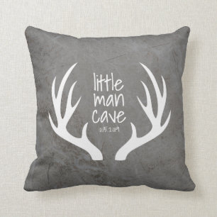 Coussin Nurserie Rustique Gris et Bois de Cerf pour Petit 