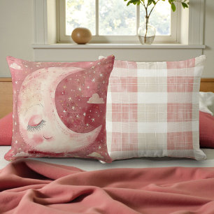 Coussin Nurserie Rustique Rouge au Clair de Lune & Chambre