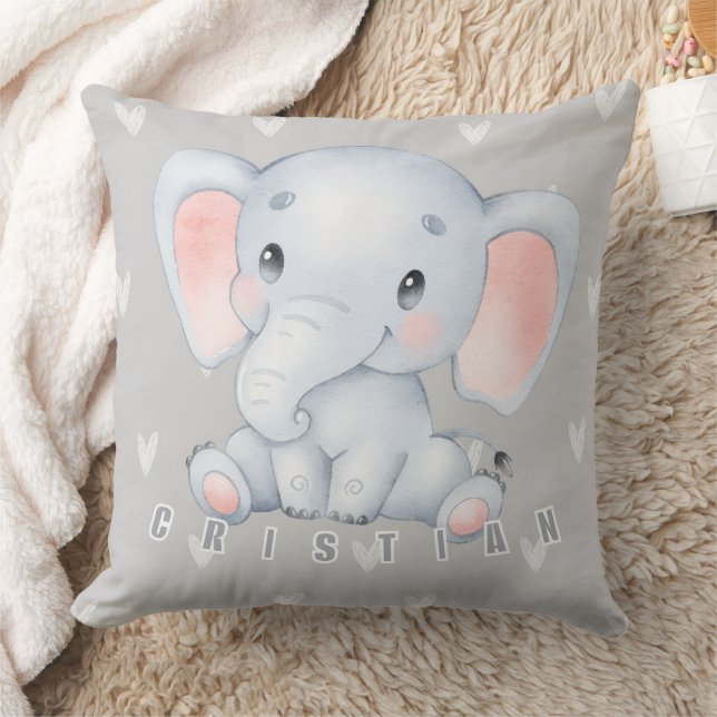 Coussin Nursery éléphant bébé décoration mignonne  (Couverture)