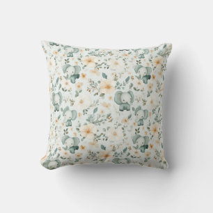 Coussin Nursery Floral Elephant