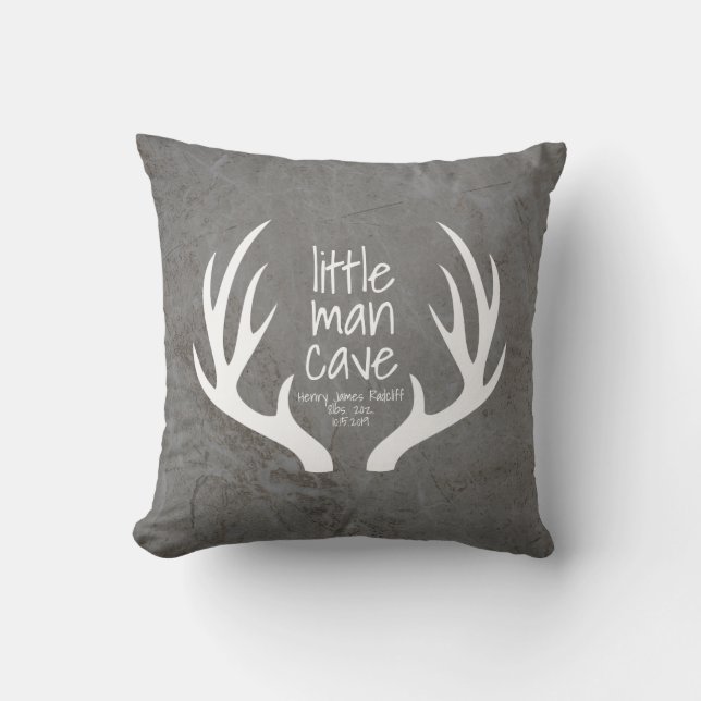 Coussin Nursery Rustique pour Bébé Garçon Bois de Cerf Lit (Recto)