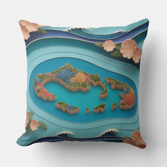 Coussin Nusa Islands Relief (Recto)