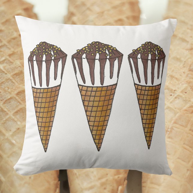 Coussin Nutty Buddy Crème de glace cacao cacahuètes cacahu (Ice cream cone pillow)