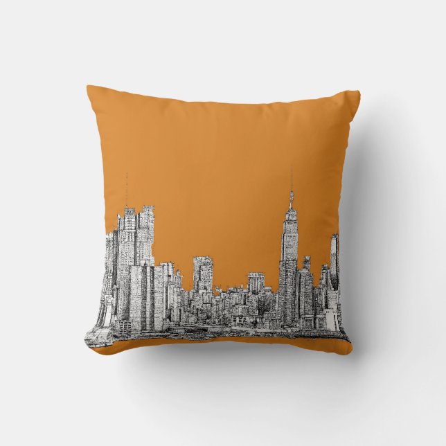 Coussin NYC dans l'orange (Recto)