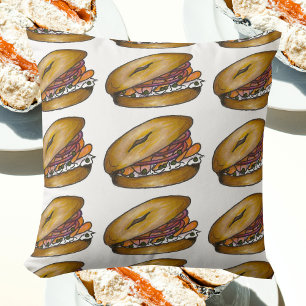 Coussin NYC Deli Petit Déjeuner Brunch Bagel Lox Capers On