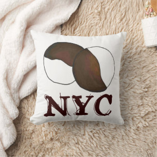 Coussin NYC New York City Boulangerie de biscuits noir et