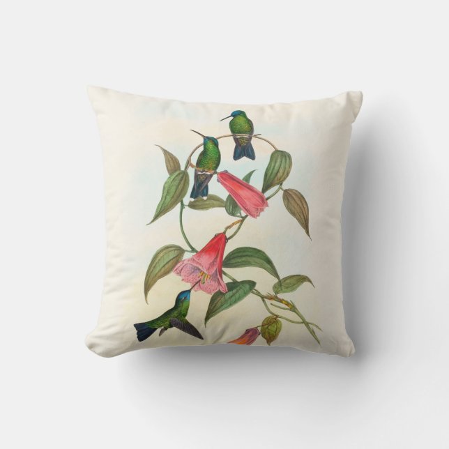 Coussin Nymphe des bois de Gould par John Gould  (Recto)