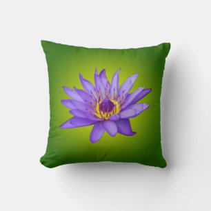 Coussin Nymphéa Fleur Étang Aquatique Fleur d'Eau Violette