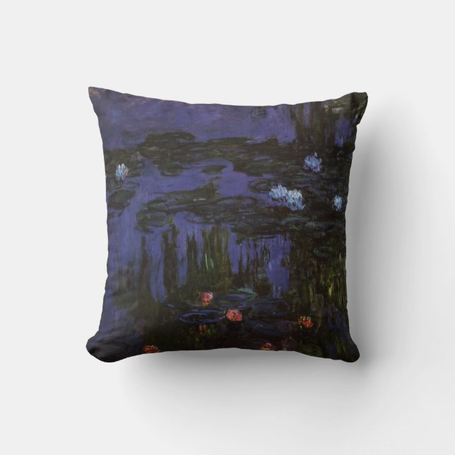 Coussin Nymphéas par Claude Monet, Impressionnisme Vintage (Recto)