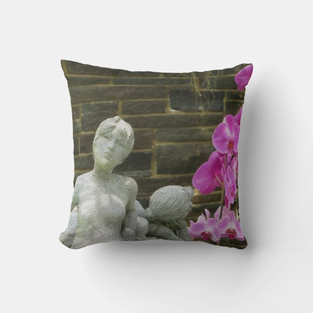 Coussin Nymphes et orchidées Lancer l'oreiller (Recto)