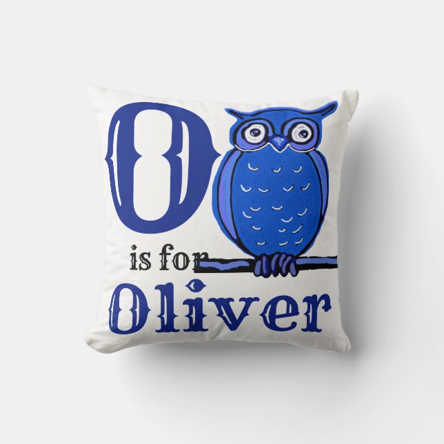 Coussin O est pour Oliver bébé garçon  (Recto)