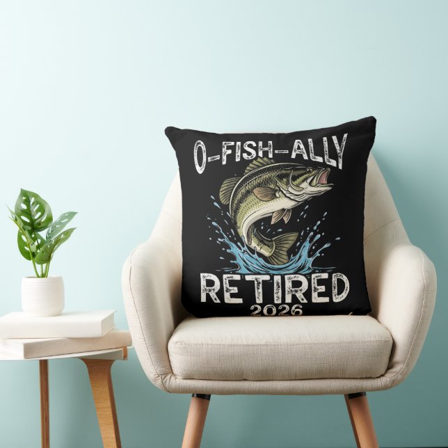 Coussin O-Fish-Ally Retraité 2026 Humour Drôle (Chaise)